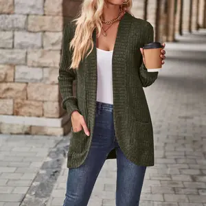 Women's Must-Have Ribbed Cardigan Open Front Sweater for Effortless Style Springfresh