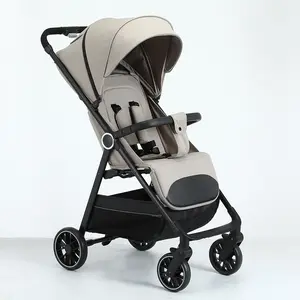 Lightweight Baby Stroller, All-Round Stroller for Babies 0-3 Years Old: One-Click Fold, Zippered Extended Sun Canopy, Only 11.68 lbs, Features Large Storage Basket,  Suitable for Travelling