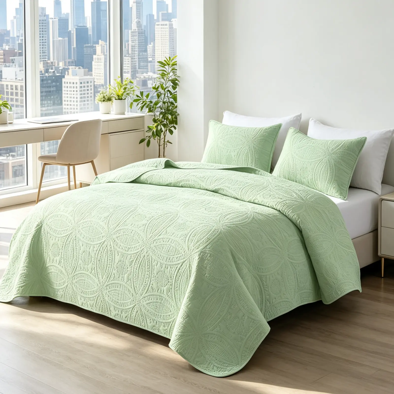 【Back to School】 3-Piece Coverlet Set – Ultra-Soft Cozy All-Season Bedding, Restful Sleep Household Bedding Set with 2 Pillowcases, High Quality Bedroom Gift for Cozy All-Season Bed