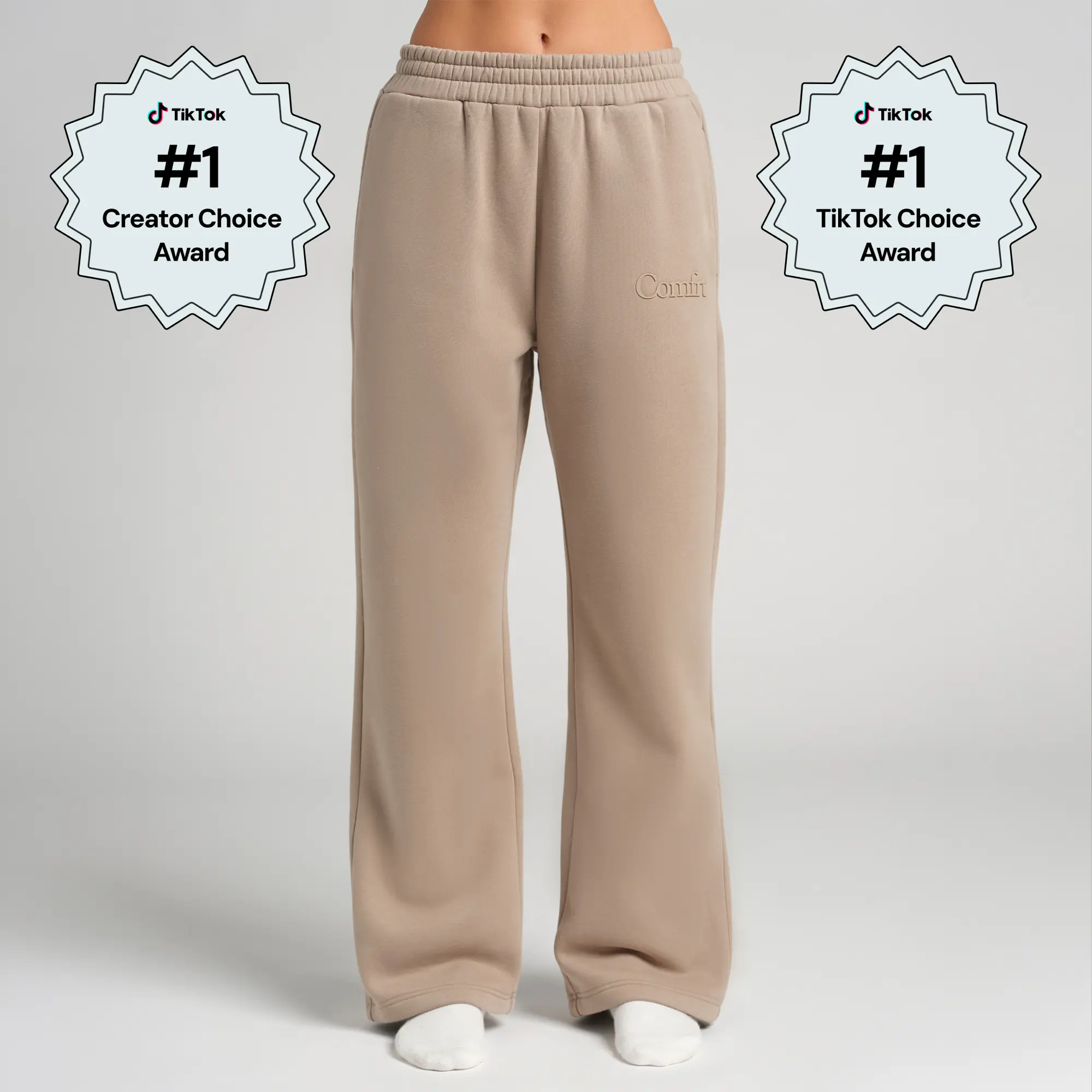 Comfrt | Minimalist Straight Leg Sweatpants | Casual Comfy Athleisure Bottoms Athletic Stretchy Material