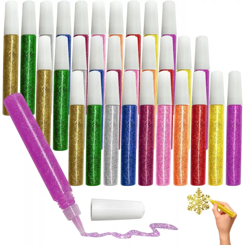 10/30 Pack Washable Glitter Glue Stick Set, DIY Arts & Crafts Glitter Pens, Glitter Glue Gel Pens for Art Projects, Grad Caps Assorted Colors Glue Stick, Decorating Supplies, Crafting Supplies