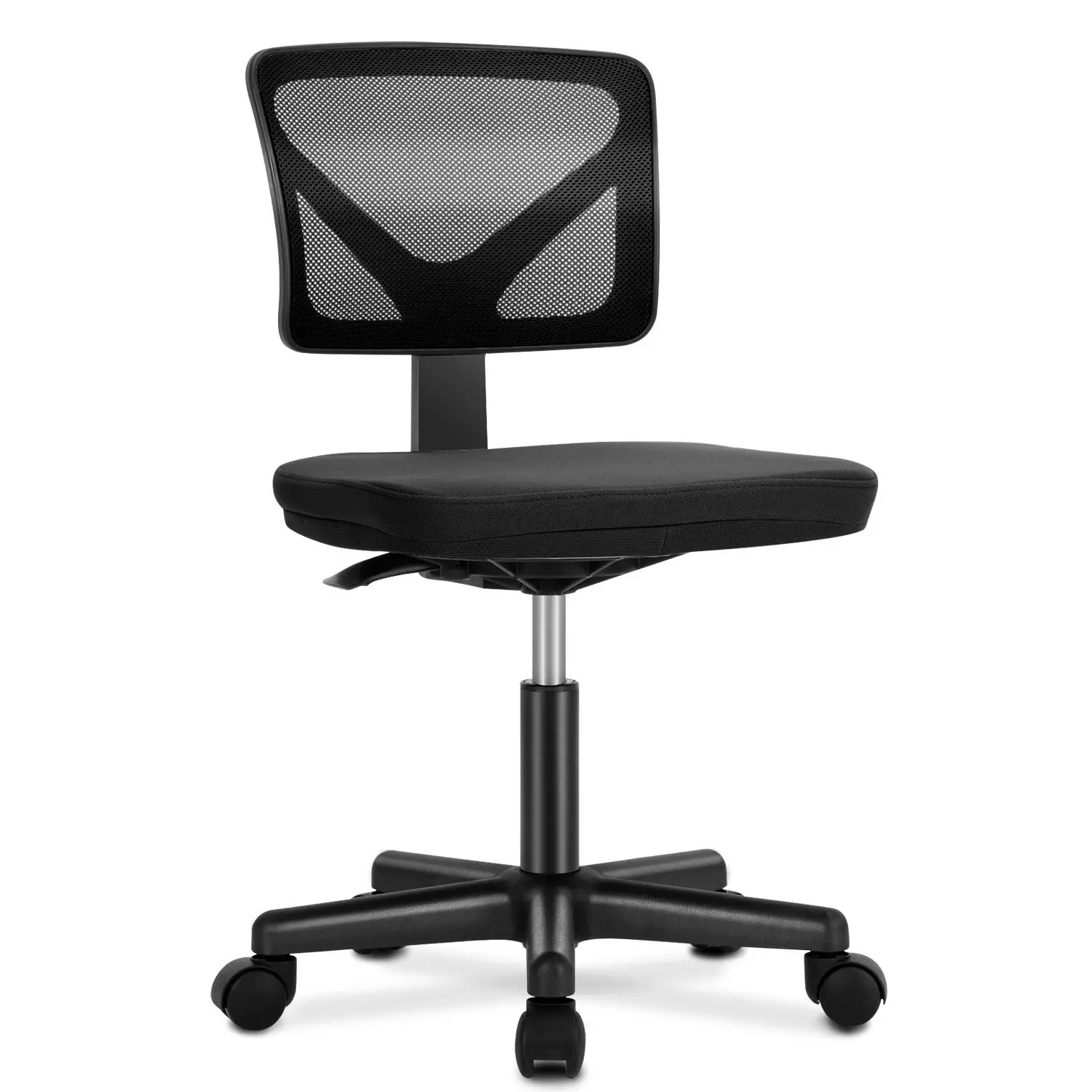 Sweetcrispy Ergonomic Office Chair - Armless Mesh Desk Chair, Lumbar Support, Swivel Rolling, Space-Saving Commercial Office Furniture