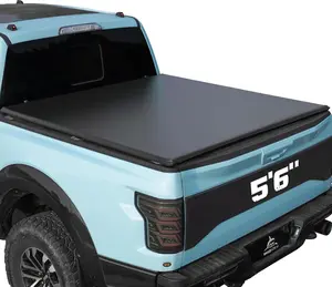 Truck Bed Tonneau Cover Compatible with Ford F150 F-150 2004-2014 5.5 ft Short Box, Soft Roll Up Style，Cars accessories