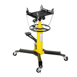 Hydraulic Transmission Jack 1322lbs Capacity, 2-Stage Telescoping Lift 34"-68" with Dual Plunger, 30° Tilt & Foot Pedal, 360° Swivel Wheels & Safety Lock