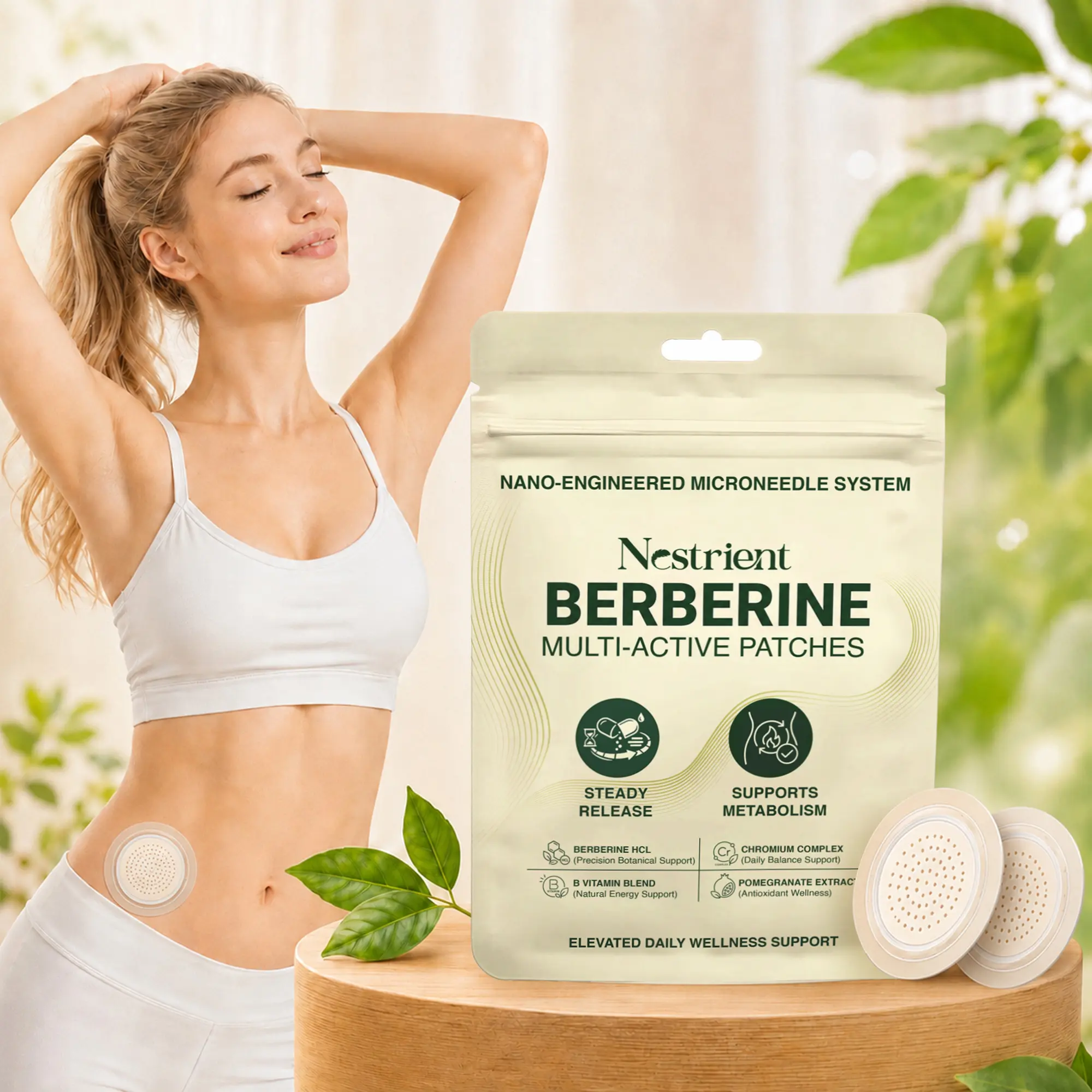 NEWS Nestrient Berberine Multi-Active Nano Wellness Patches, Vitamin Dietary Supplement for Metabolism & Daily Support