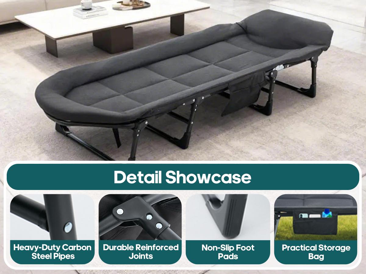 Camping Cot for Adults, 6 Angle Adjustable Folding Camping Bed with Mattress, Foldable Camping Bed for Camp, Office, Outdoor, Lightweight Camping Cot Supports 450 lbs Camping Cot for Adults, 6 Angle Adjustable Folding Camping Bed with Mattress, Foldable Camping Bed for Camp, Office, Outdoor, Lightweight Camping Cot Supports 450 lbs