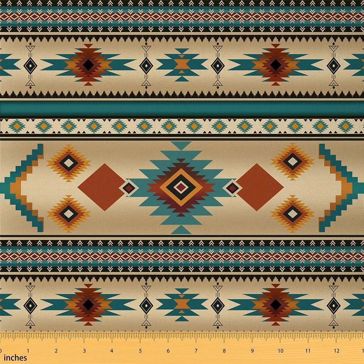 Western Aztec Pattern Waterproof Fabric by The Yard Soft Polyester Vintage Farmhouse for Home DIY Projects Southwest Tribal Upholstery Fabric