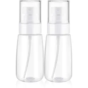 Spray Water Bottle Hair Mister, Fine Mist Stylist Sprayers 360 Empty Small Misting Spritzer, Perfume Atomizer with Pump Clear Containers 2PCS/2oz