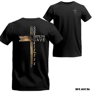 God So Loved the World Short Sleeve Shirt – Comfortable Relaxed Fit, Machine Washable