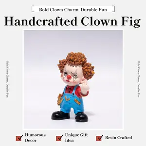 Hodao 2026  Handcrafted Funny Clown Figurine – Bold Attitude Resin Decor for Your Home! GIFT