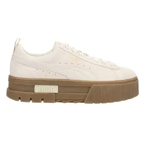 PUMA Womens Mayze Brushed Tan Platform Sneakers Shoes Casual - Off White