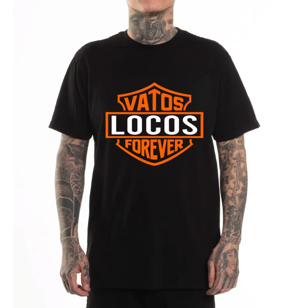 Men's Unisex Oversized Loose Polyester Hoodie Sweatshirt - New Design Vatos Locos Forever Graphic T Shirts, Cotton Chicano Streetwear Clothes, Casual Menswear Tops, Outdoor Gift