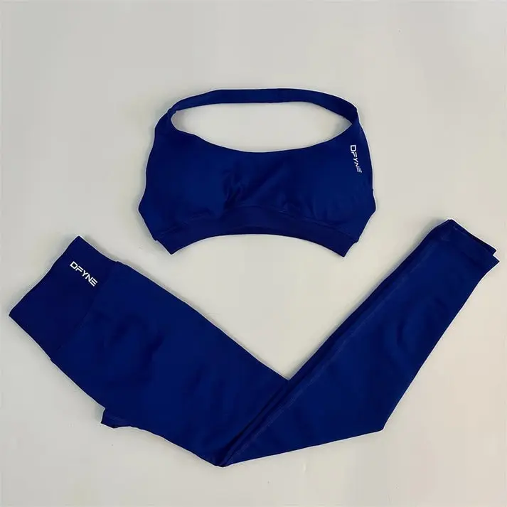 Women's DFYNE 2-Piece High-Performance Impact Bra & Tank Top Sweat Set, Athletic Fitness Gym Sports Clothes Legging Set for Activewear