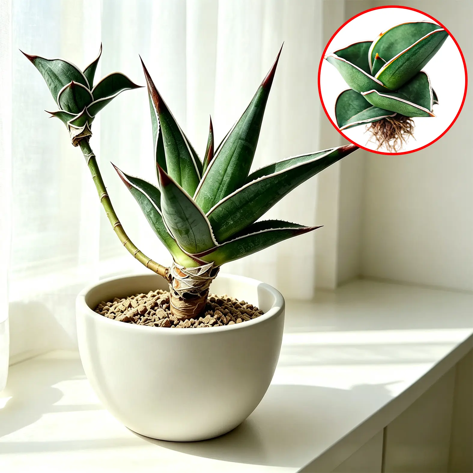 Samurai Dwarf Snake Plant - Minimalist Upright Leaves Sansevieria Succulent, Easy-Care Indoor Houseplant for Beginners, Modern Home Decor Garden Gift
