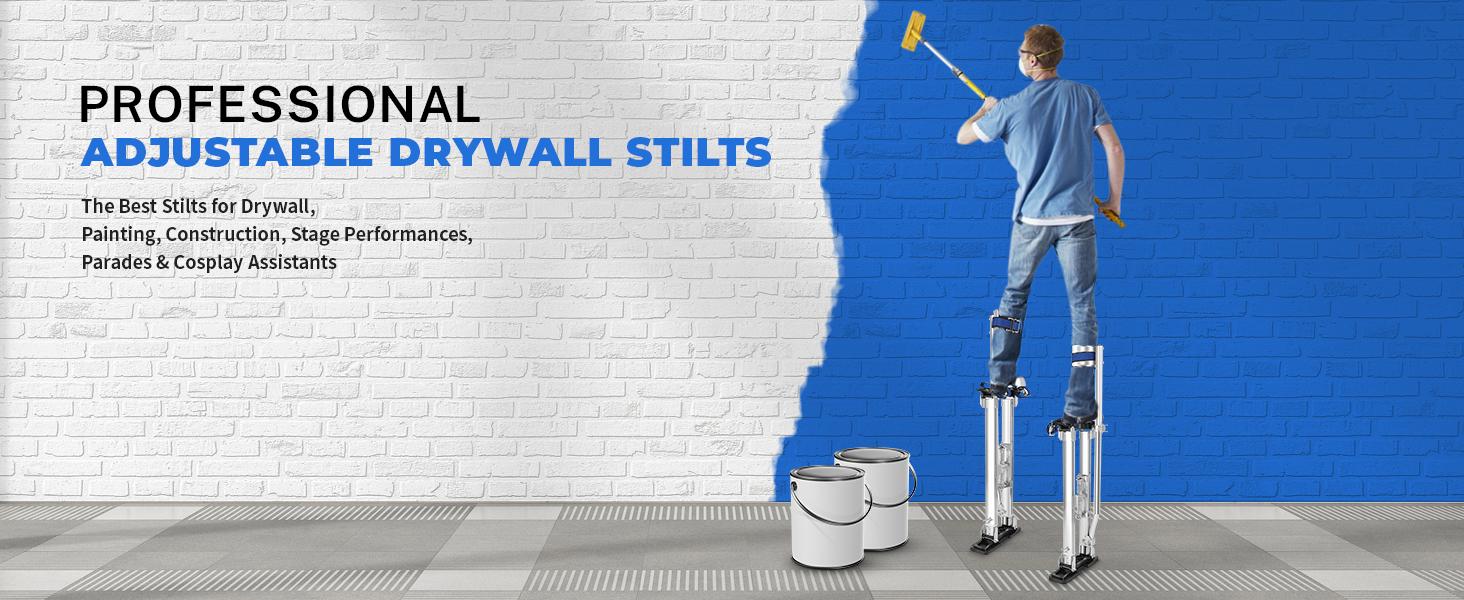 Painting Drywall Stilts, Adjustable Aluminum Plastering Tool Stilts, Multi-size Drywall Stilts, Professional Drywall Stilts Reliable Rubber Heavy Duty Portable non-slip work
