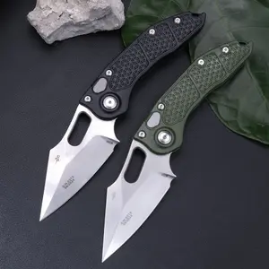 Outdoor folding knife, PVC handle, anti-corrosion and wear-resistant high hardness blade, EDC tool for outdoor camping and driving survival, the best gift.