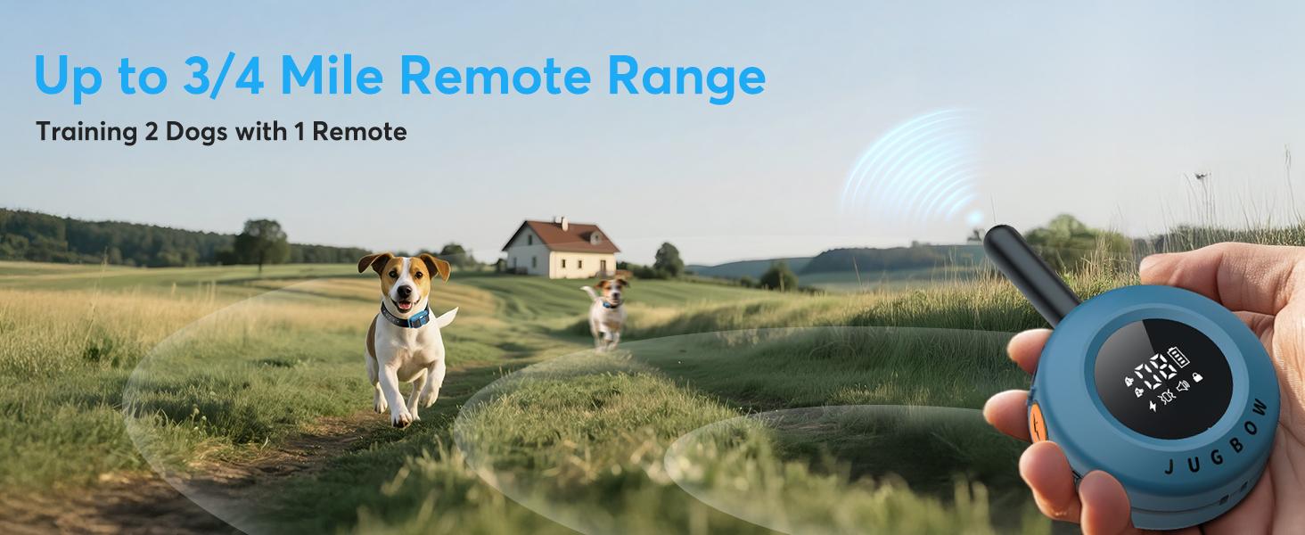 Jugbow Dog Training Collar - 3/4 Mile Dog Shock Collar with Remote for Large Medium Small Dogs, Rechargeable IPX8 Waterproof E-Collar with 99 Blunt Stimulation Levels, Tone or Vibration Mode, LED Light & Security Lock T-100 Jugbow Dog Training Collar - 3/4 Mile Dog Shock Collar with Remote for Large Medium Small Dogs, Rechargeable IPX8 Waterproof E-Collar with 99 Blunt Stimulation Levels, Tone or Vibration Mode, LED Light & Security Lock T-100