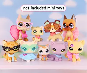 15PCS Mini Accessories Set for Mini Action Toy Pets with Bobble-head,Include Collar Necklace Dress Glasses(B47)
