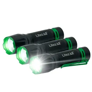 LitezAll Rechargeable EDC Tactical Grade 300 Lumen 3 pack
