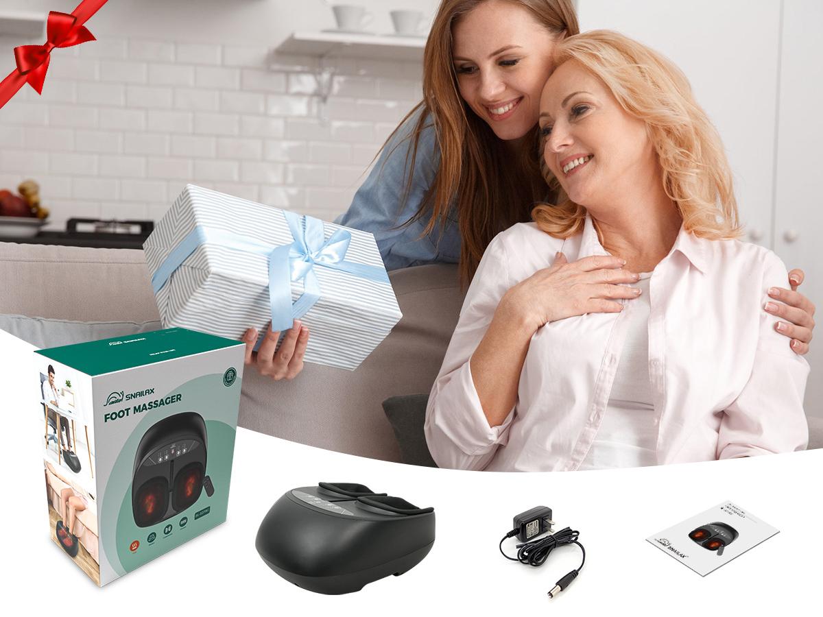 Snailax Foot Massager with Heat, Remote Control, Shiatsu Heated Foot Massager Machine with Deep Kneading, Rolling, Compression, Vibration, Size 13