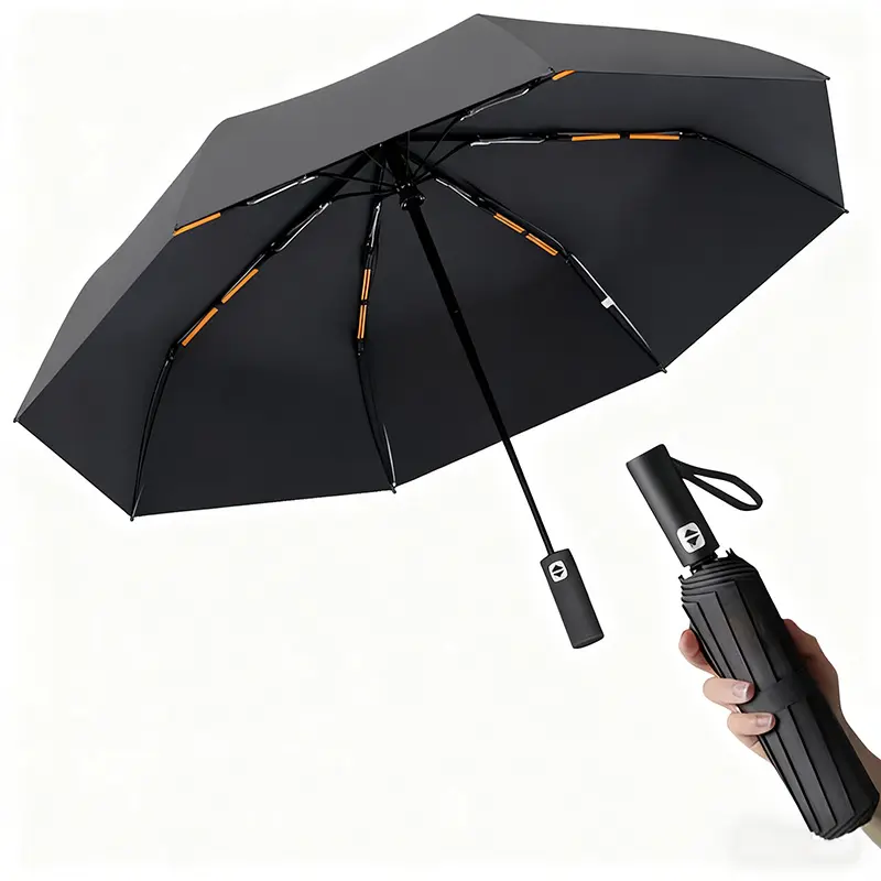 8-Bone Windproof UV Protection Water Proof Travel Umbrella, Portable Folding Umbrella, Dual Layer Rib Anti-Wind, One-Click Auto Open, High-End Umbrella, Automatic Folding Umbrella