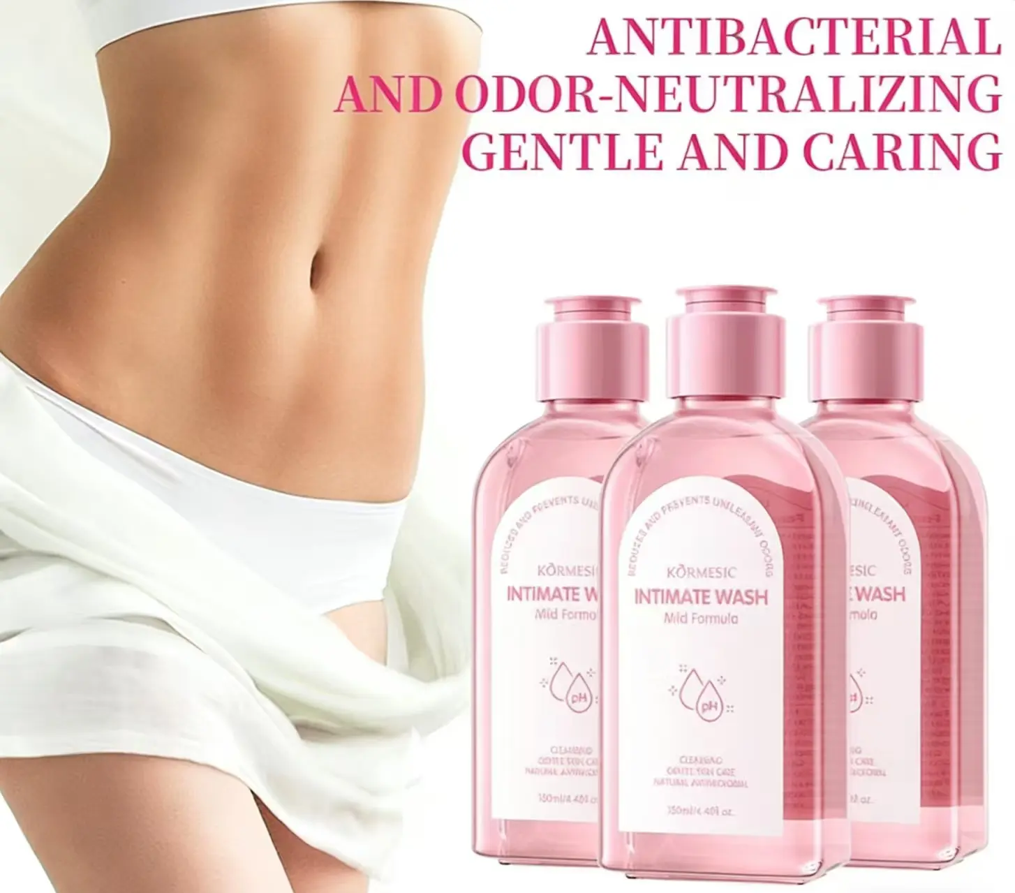 KORMESIC Intimate Wash Gentle Formula - Reduces Odor, Gentle Cleansing, Natural Antimicrobial