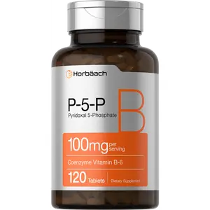 Horbäach P5P Activated Vitamin B6 100mg | 120 Tablets | Vegetarian Supplement, Non-GMO, Gluten Free | Pyridoxal 5 Phosphate | Coenzyme B6