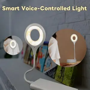 USB Voice-Controlled Night Light – A plug-in LED gooseneck bedside lamp with voice and touch control. The flexible USB gooseneck light tube is suitable for reading, childcare, and travel.