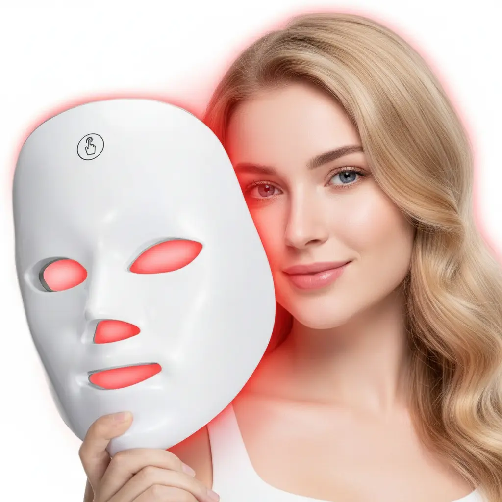 Red Light Therapy,light face mask, 7-Color LED Light Therapy Mask, Photon Skin Rejuvenation Daily Care, Wireless Charging Design, Ideal Gift for Women, Winter & Summer Home Office Skincare Facial Treatment  Beauty Pen,summervibes