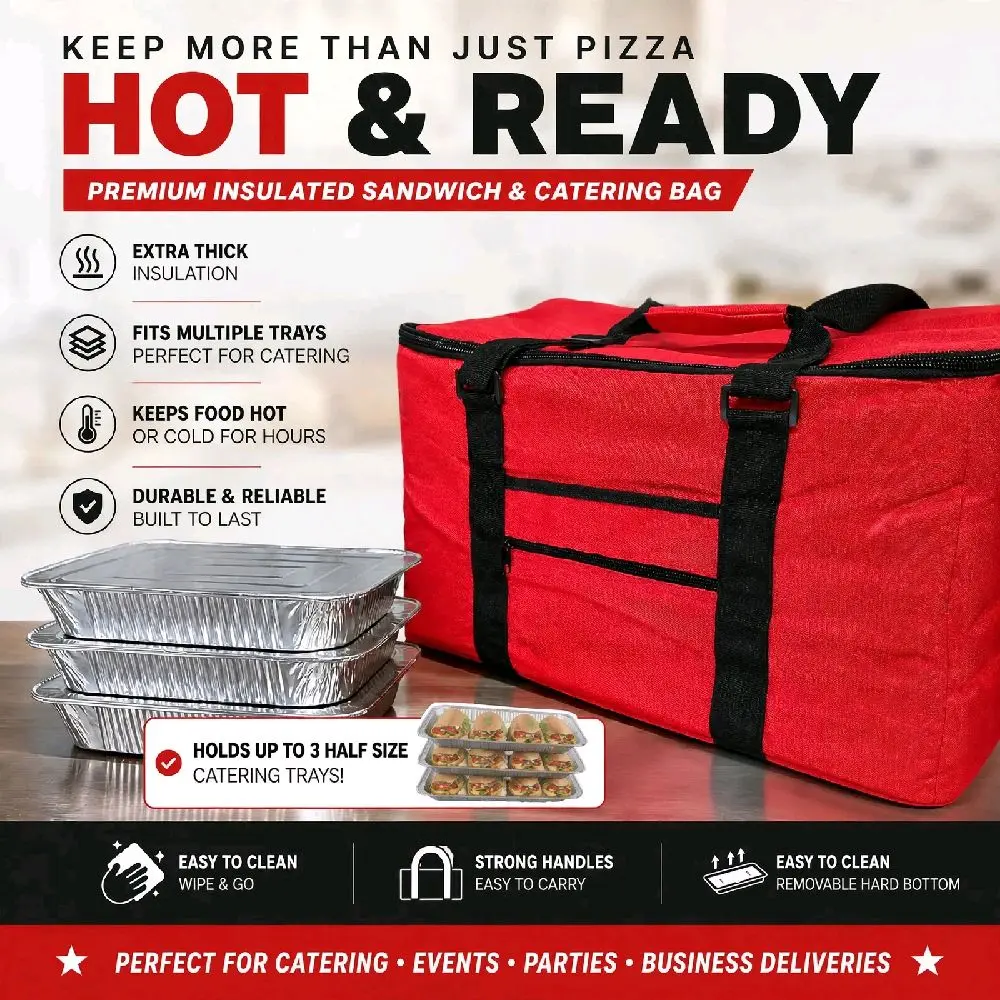 Baggenie Large Capacity Insulated Bag 18L x 11 1/2H x 10W Heavy Duty Nylon with Water-Resistant Inside, Soft Sides & Drink Holder
