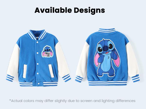 Disney Minnie Mickey Stitch Princess Frozen Elsa Marvel Jacket Lightweight Coat Button-Up Color Block Sweatshirt for Kids 2-14 Years Casual Playful，SprIngGIowUp ,RefreshedLook
