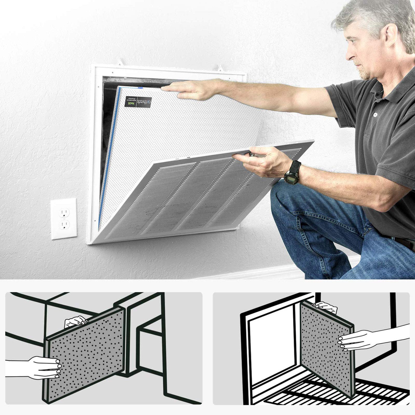AirThreds Washable and Reusable Air Filter for AC HVAC Furnace, Machine Washable & Dryer Friendly, MERV 8, Reusable Air Filters