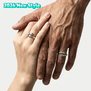 Couple Hug Ring for Valentine's Day, S925 Silver and 14K Gold Love Promise Ring, A Symbol of Love and Protection for Boyfriend, Girlfriend, or Wife, Meaningful Gift for Birthday, Graduation, Anniversary, or Engagement, I Will Always Love You