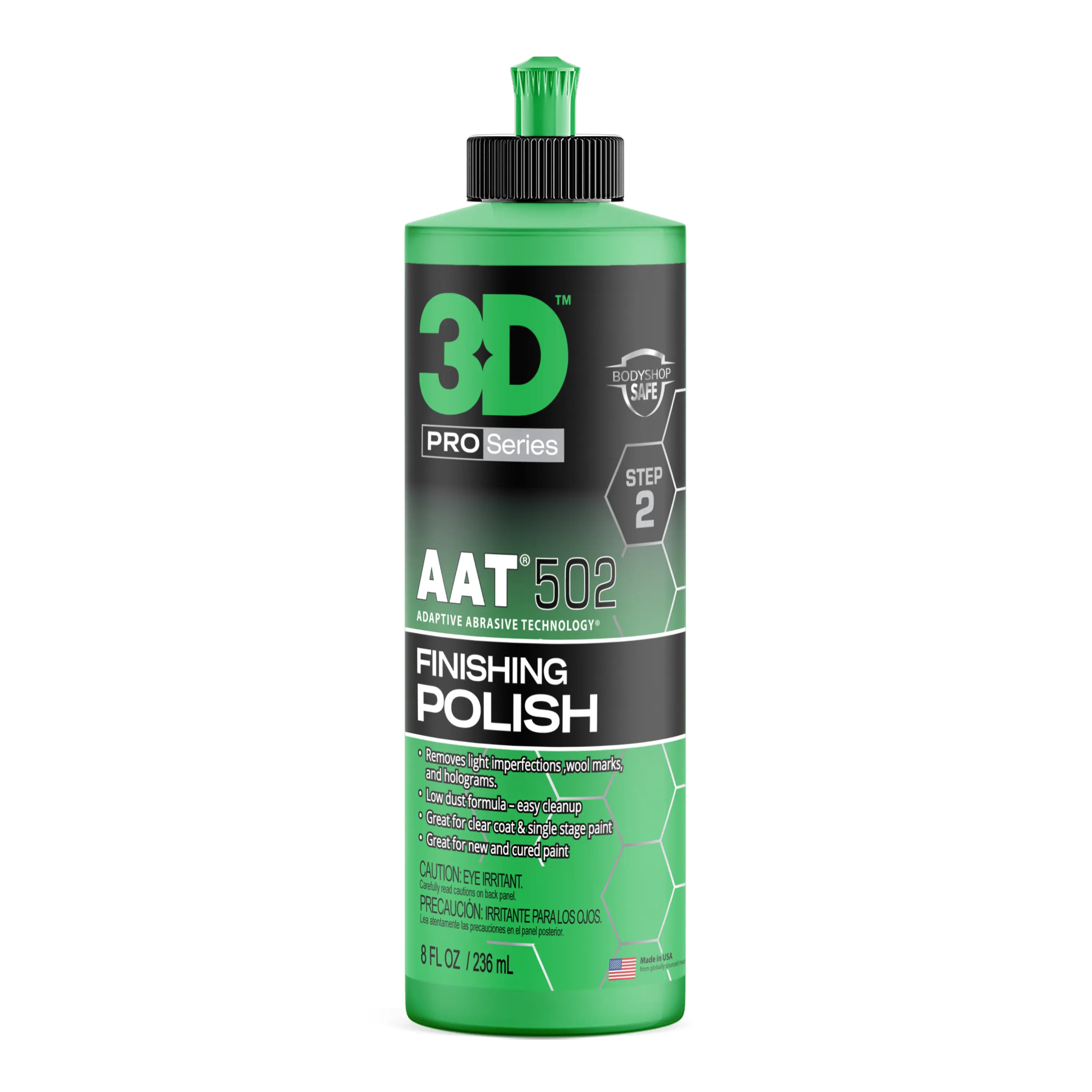 3D AAT 502 Finishing Polish Step 2 Body Shop Finishing Polish - No Holograms or Fillers - Superior Finish - Low Dust, Easy Clean Up - Adaptive Abrasive Technology