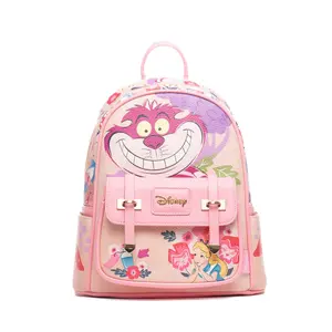 Wondapop Disney Alice In Wonderland Cheshire Cat Everyone Here is Mad 11" Vegan Leather Fashion Mini Backpack