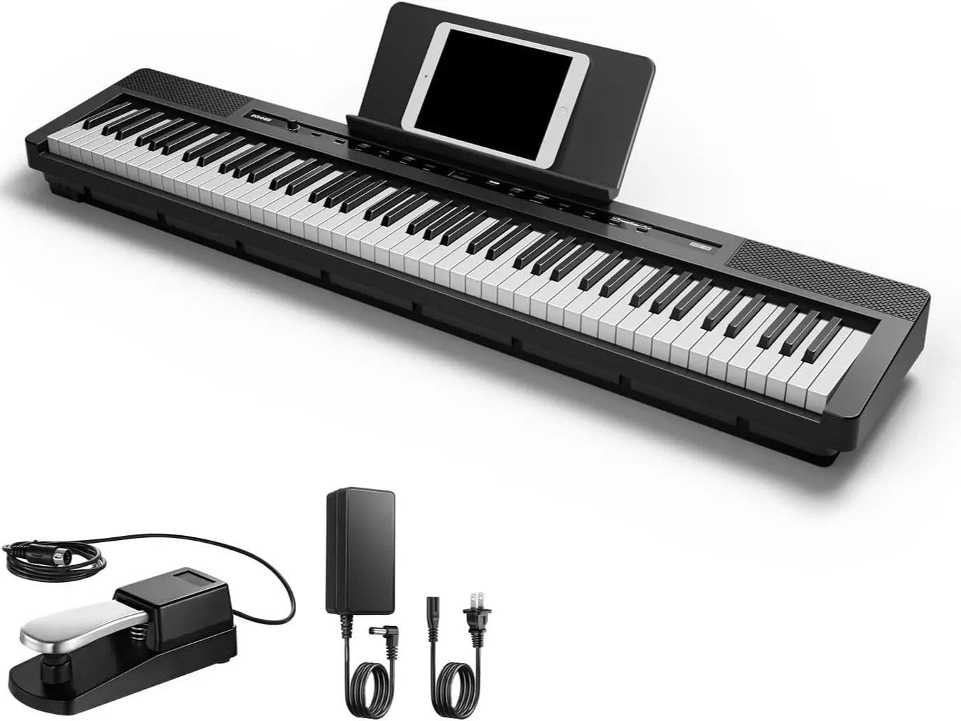 Donner DEP-16 88-Key Full Size Weighted Electronic Piano Keyboard with LCD Screen, Control Panel, 200-Note Polyphony, 20w Stereo Output, 238 Tones, Dual-Keyboard Mix, Slim & Stylish Design, Included Power Supply