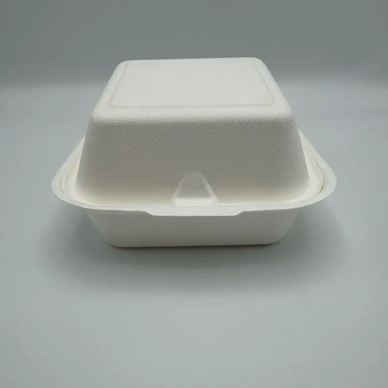Biodegradable  6”x6” Food Container Made of Sugarcane Pulp 500pcs