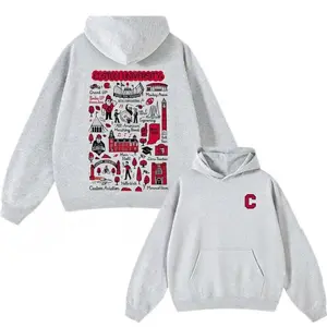 Custom University Hand Sketched Graphic Hoodie - Ash Grey, Personalized College, Game Day Sports, Cozy Vintage-Style Top for Sports Lovers