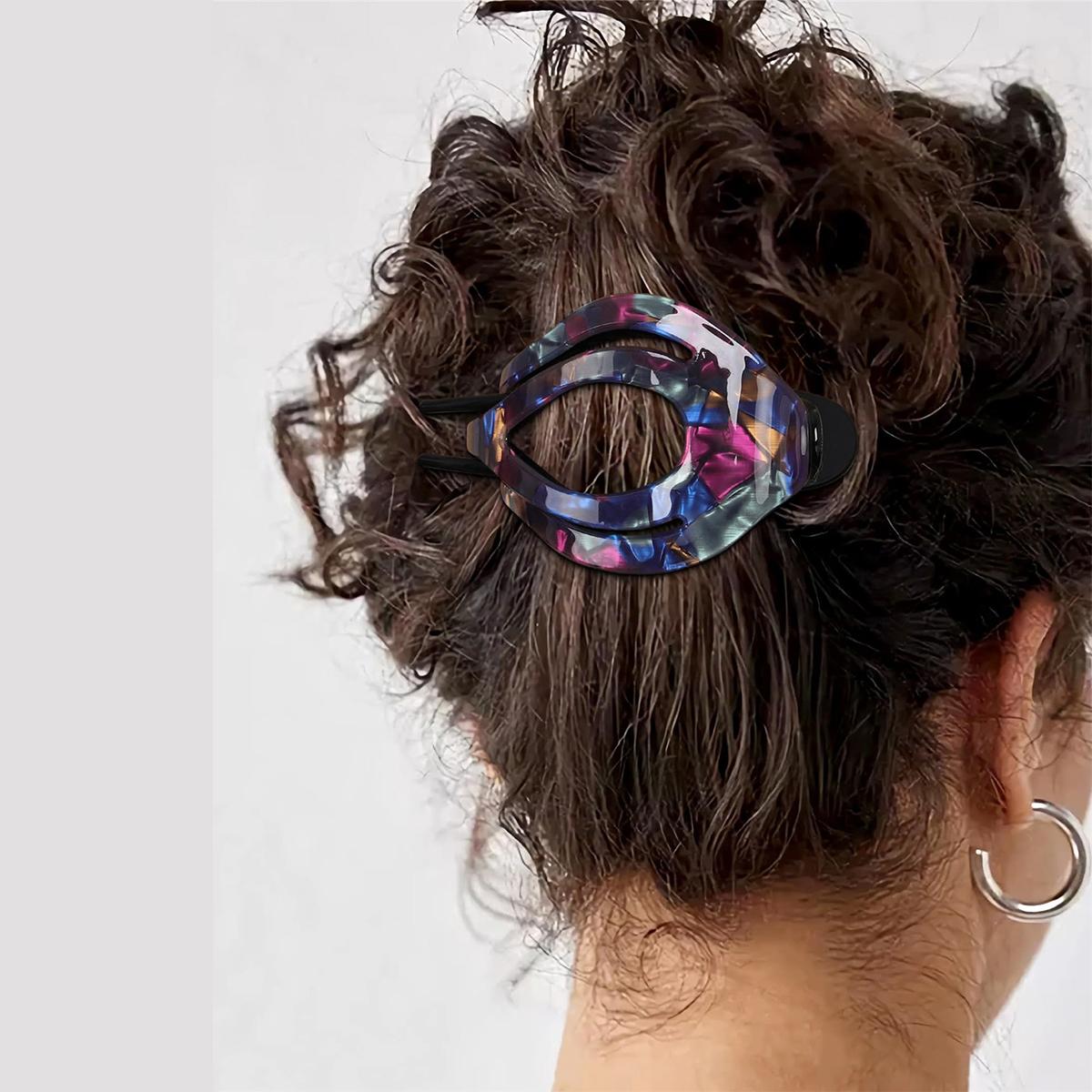 4Pcs French Concord Curved Hair Clips Fashion Elegant Hair Claws for Thin Thick Hair Strong Hold Clips for Women Girls