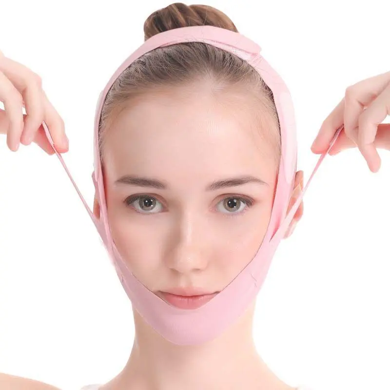 Women's V-Shaped Facial Lifting Mask - Face Contour & Jawline Definition, Double Chin Reducer Strap, 3D Contoured Gentle Skincare Tool, Ice Silk Fabric, Adjustable Straps, All Face Shapes Fit, Sleep/Read Wear, Lightweight Breathable Stretch-Resistant, Fac
