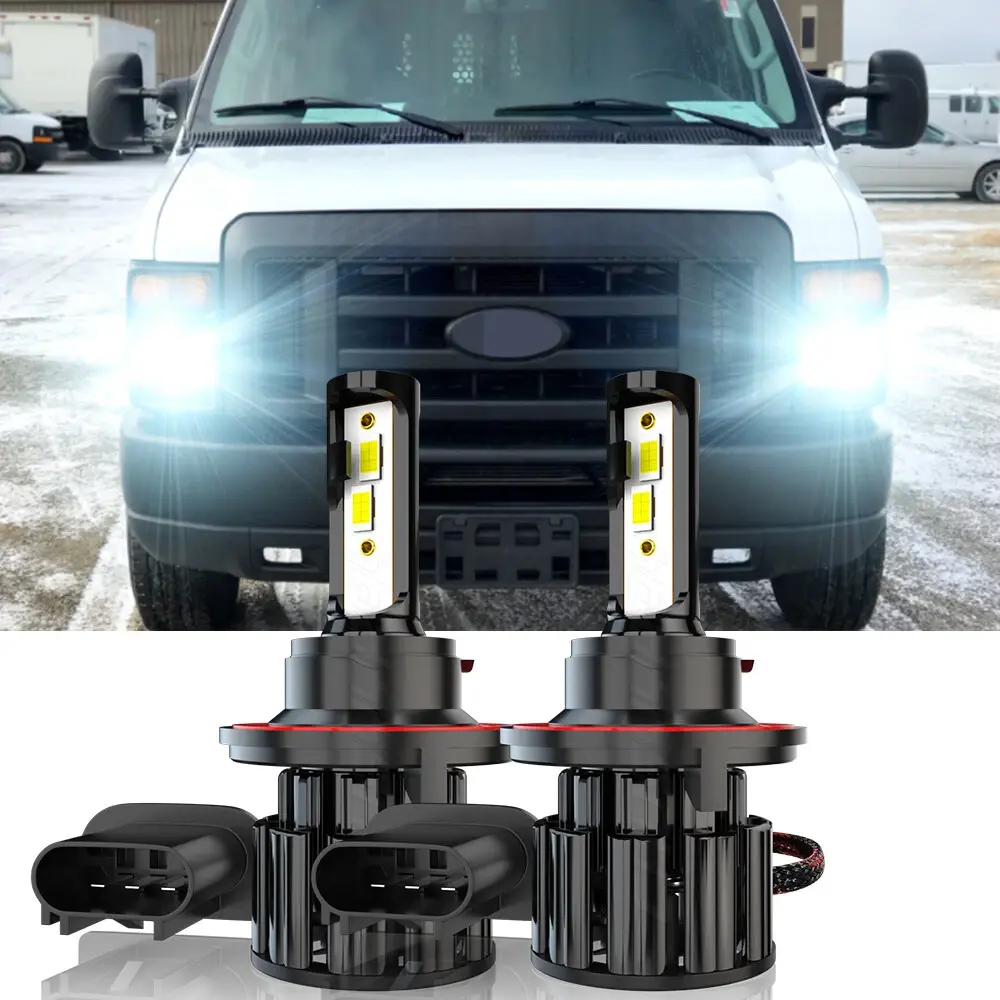 For Ford E-150 E-250 E-350 E-450 2008 2009 2010 2011 2012 2013 2014 Truck Accessories 2X H13 9008 LED Headlight Bulbs 6000K Led Headlamp