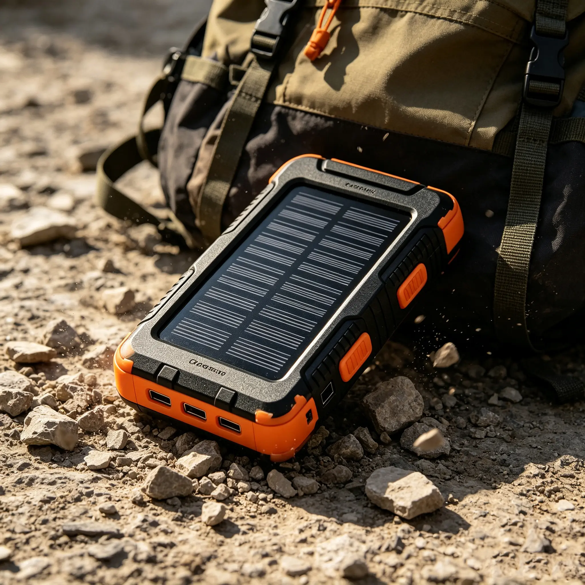 10000mAh Solar Portable Power Bank - Dual USB Output, USB-C Interface, Built-In Bright Flashlight & Compass, Outdoor Camping Charger for Android Smartphones, Smartphone