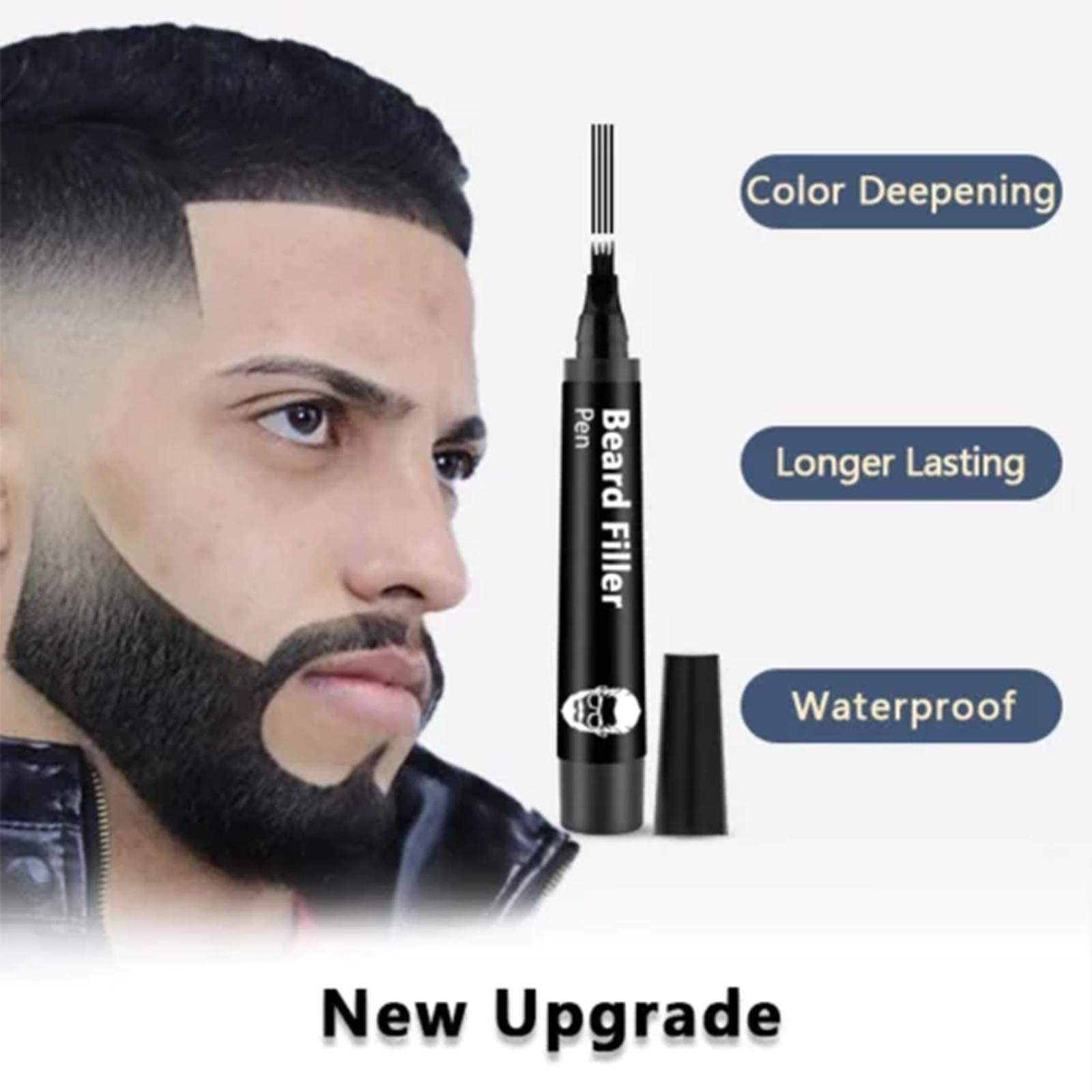 Beard Pen Filler – Waterproof, Sweatproof & Long-Lasting – Natural Finish for Beard & Scalp – Covers Patches Instantly!