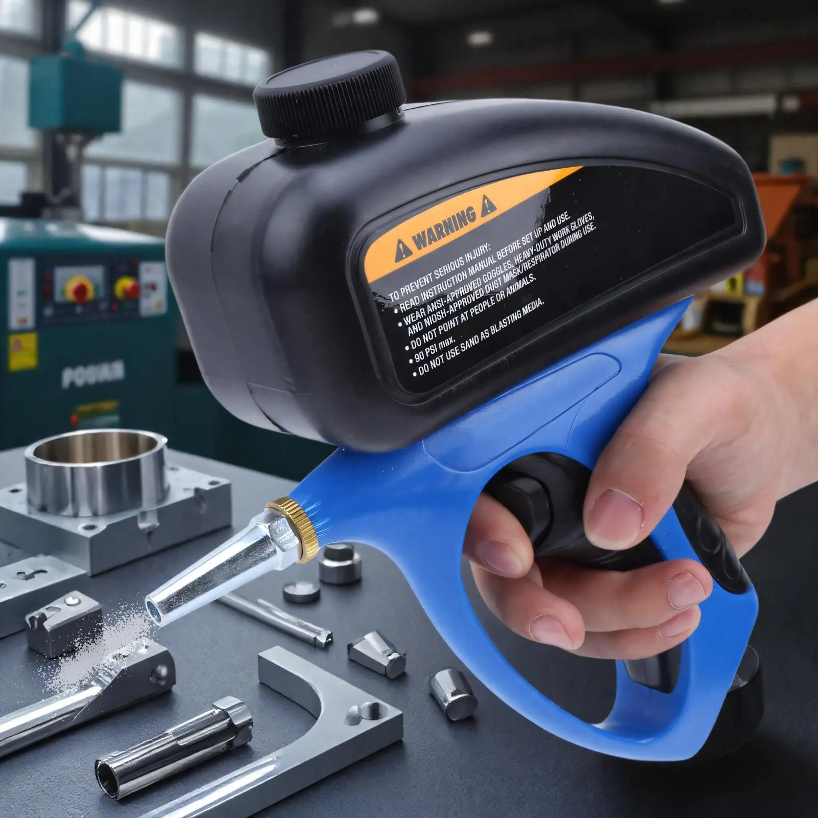 Handheld Heavy Duty Gravity Feed Sandblasting Gun, Industrial Spray Dual Mode Metal-Welding Rust Removal Tool for Automotive Workshops, Precision Nozzle Controls Sand Flow Direction with Efficiency, Specialty Power Tools