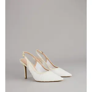Sheer Chic Tulle Sling-Back Pumps