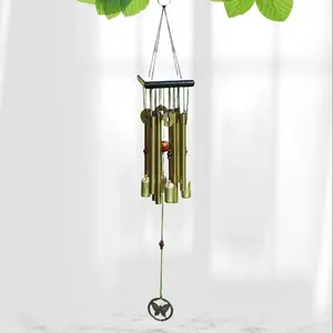 1Pc Large Outdoor Wind Chimes Copper Bell Antique Windchime Door Hanging With Aluminum Alloy Tubes Garden Home Decoration Yard Art Decor Outdoor