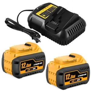 2-Pack 12,000mAh Battery and Charger for DeWalt Flexvolt 20V/60V – Powers DCB609 Batteries & DCS578 Saws