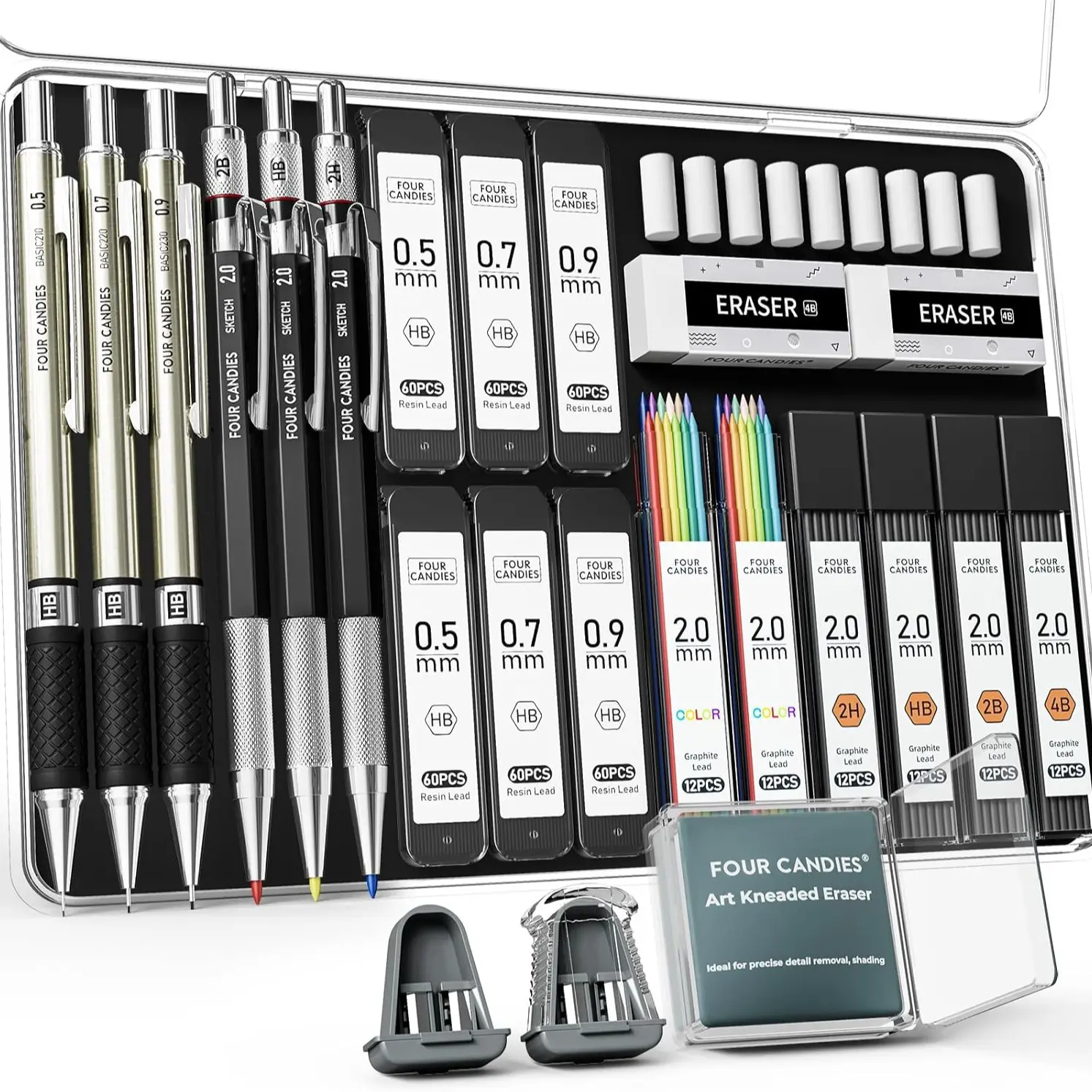 【HOT!】6PCS Art Mechanical Pencil Set with Case