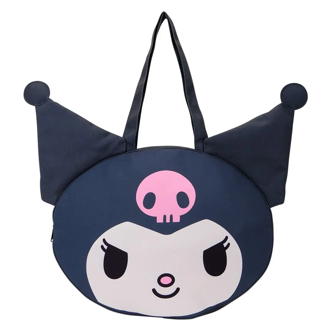 Loungefly Women's Graphic Canvas Tote Bag - Sanrio Kuromi Cosplay Design, Faux Leather, Adjustable Strap, Lightweight, Zipper Closure, Hand Wash Only, Casual
