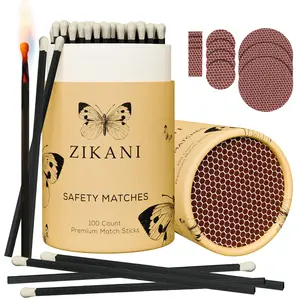 ZIKANI 4" Black Stick & White Tip Matches